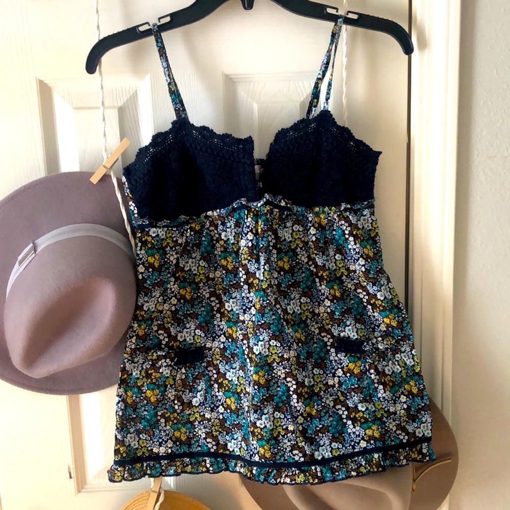 Cute tank with crochet details!